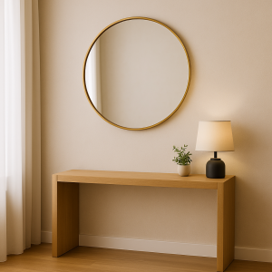 Espejo Redondo Marco Dorado