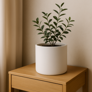 Maceta Cerámica Blanca Mate